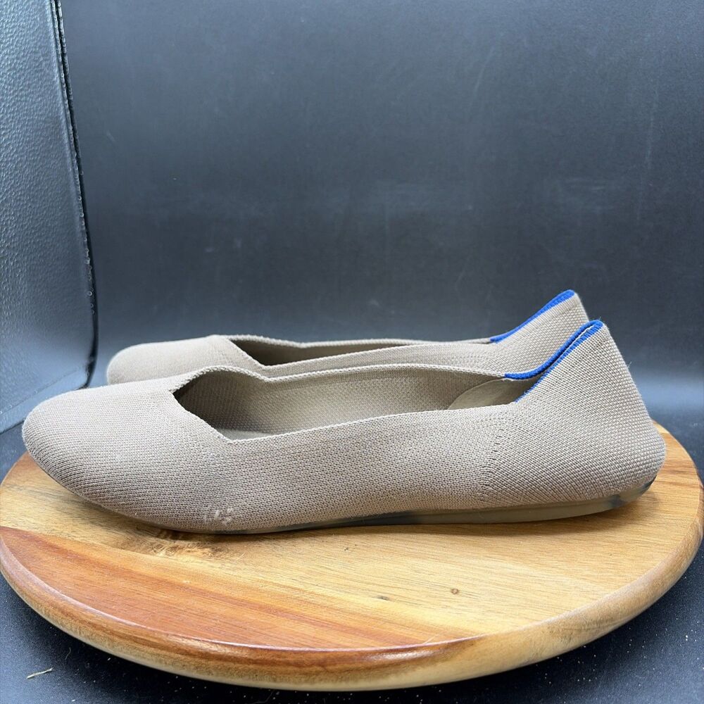 Rothy’s The Flat Round Toe Womens Size 12 Ballet Flats Tan Slip on Shoes
